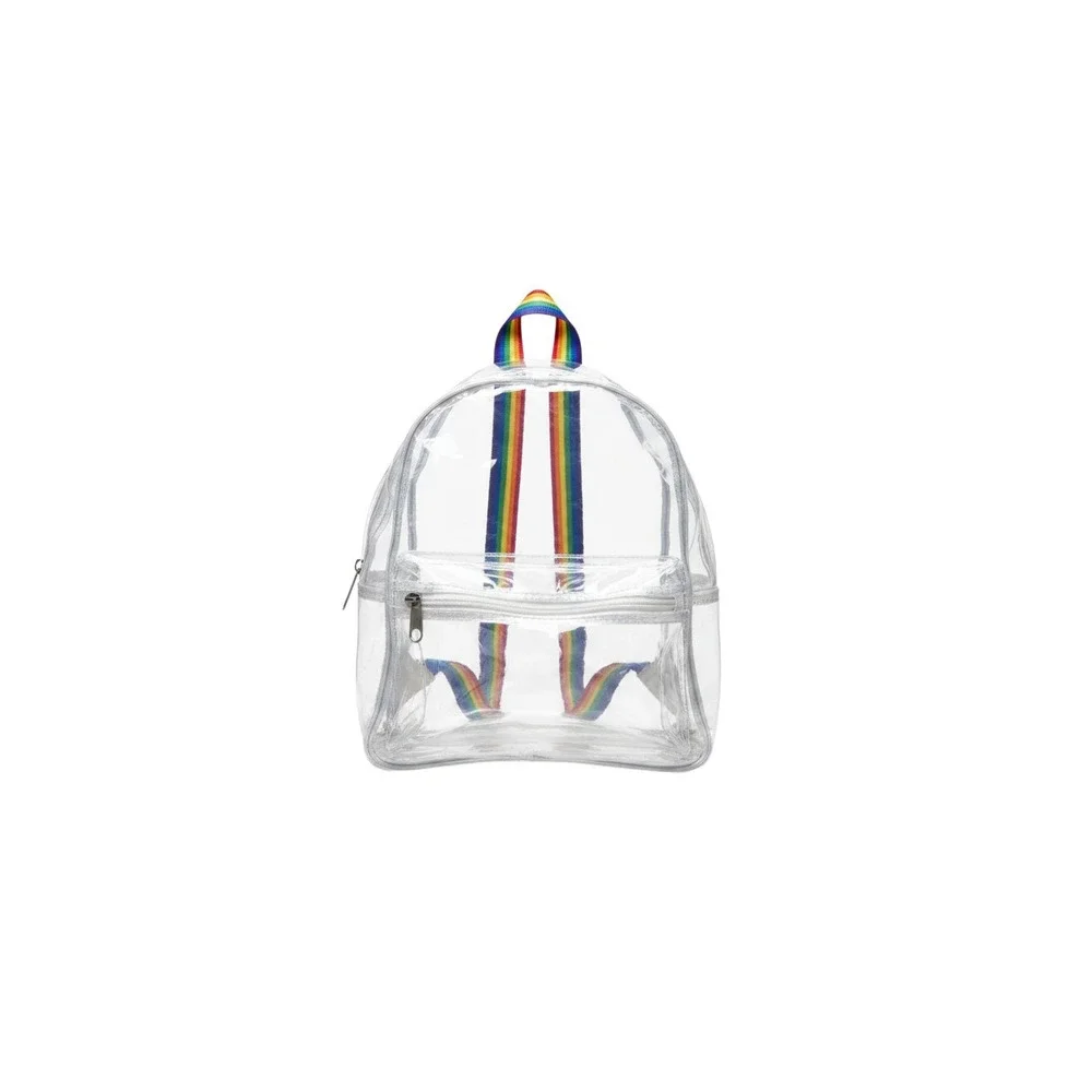 Claire's Mini Backpack Girls Small Clear New Rainbow Straps Stadium Bag 44326-7